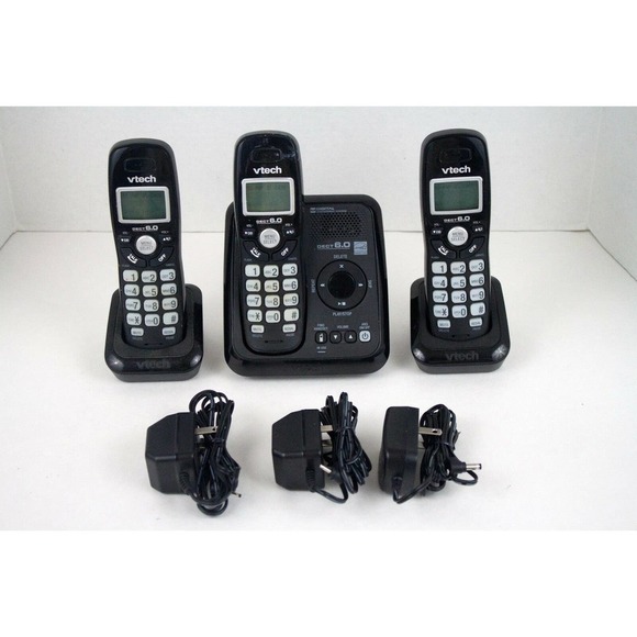 VTECH 3 Handset Cordless Phones CS6120-31 DECT 6.0 + Digital Answering Machine - Picture 1 of 8